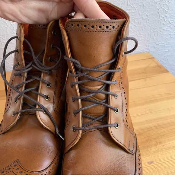 SOLD Men’s Allen Edmonds DALTON Leather Bourbon Wingtip Dress Boots Size 9.5 - Picture 11 of 14